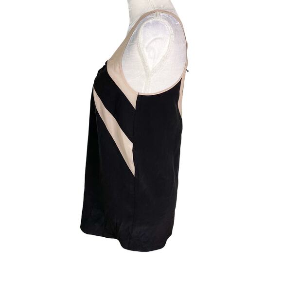 Faith Connexion Top Tank 4 Silk Black Beige Semi Sheer New - Picture 9 of 10
